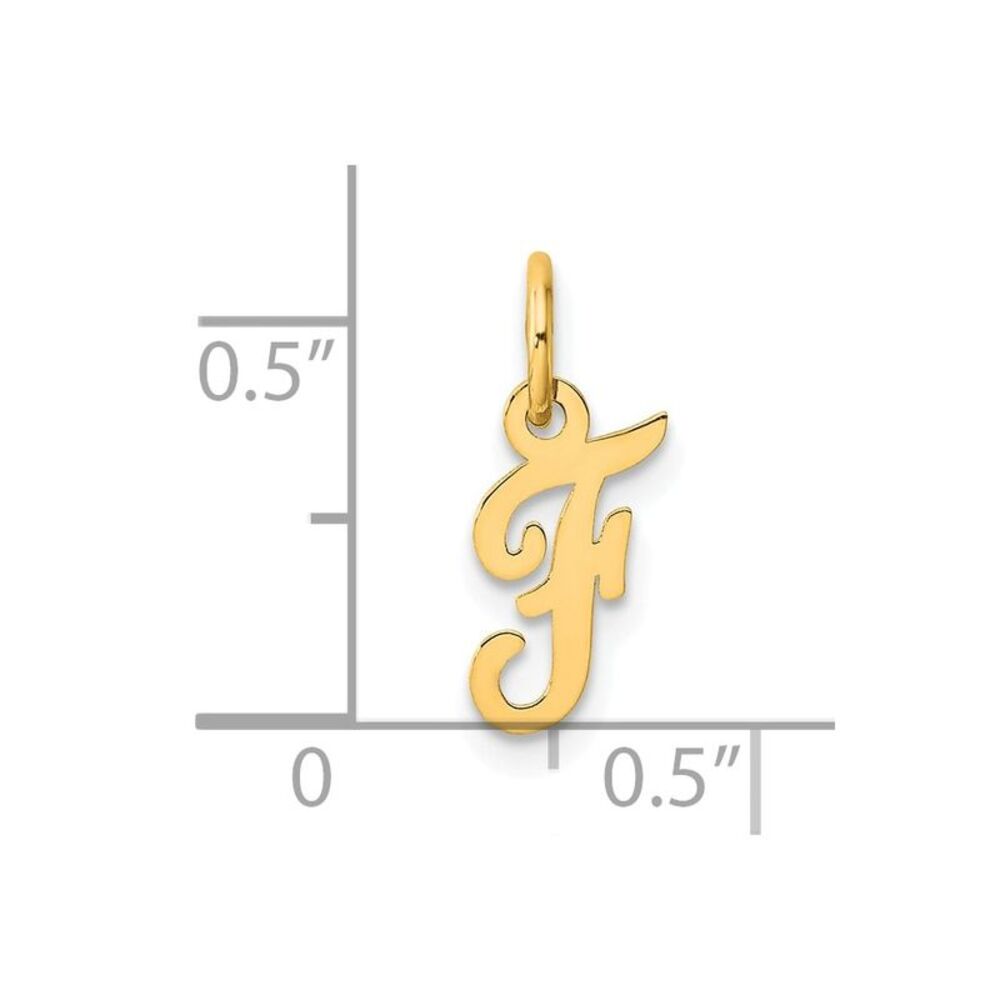 Kazi Luxury 14k Yellow Gold Small Script Letter F… - image 4
